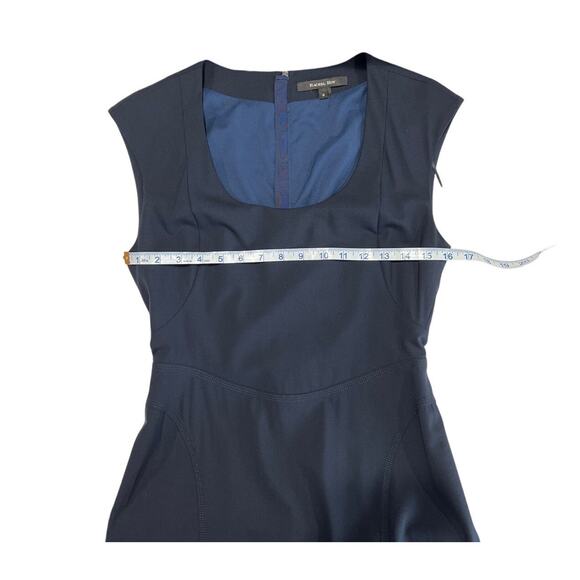 Rachel Roy Navy Wool Fitted Midi Sleeveless Dress Size 6 38.5"L Career Old Money - Picture 10 of 11